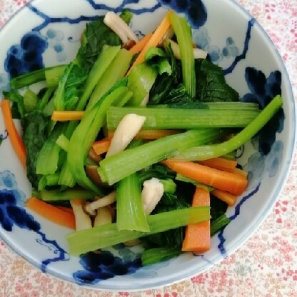 小松菜だけのお浸しを作ろうと思って検索したらこのレシピに出会えました！野菜がたくさんとれて嬉しいです♪